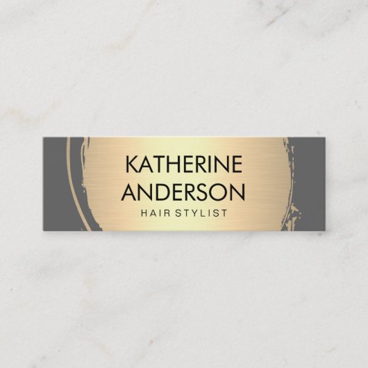 Imitate Gold Brushed Grau Hintergrund Mini Visitenkarte (Vorderseite)