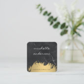 Imitate Gold Brushed | Marmor Quadratische Visitenkarte (Stehend Vorderseite)