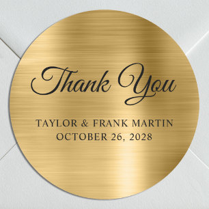 Imitate Gold Brushed Metal Foil Hochzeit Vielen Da Runder Aufkleber