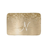 Imitate Gold Brushmetall Glitzer Print Monogram Na Badematte (Vorderseite)