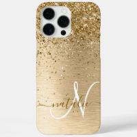 Imitate Gold Brushmetall Glitzer Print Monogram Na