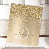 Imitate Gold Brushmetall Glitzer Print Monogram Na Fleecedecke