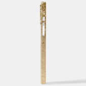 Imitate Gold Brushmetall Glitzer Print Monogram Na iPhone Hülle (Linke Seite)