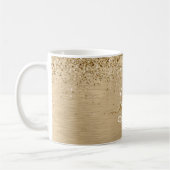 Imitate Gold Brushmetall Glitzer Print Monogram Na Kaffeetasse (Links)