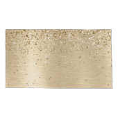 Imitate Gold Brushmetall Glitzer Print Monogram Na Kissenbezug (Rückseite)