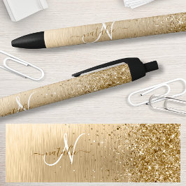 Imitate Gold Brushmetall Glitzer Print Monogram Na Kugelschreiber
