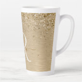 Imitate Gold Brushmetall Glitzer Print Monogram Na Milchtasse (Rechts)