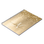Imitate Gold Brushmetall Glitzer Print Monogram Na Notizblock (Linke Seite)