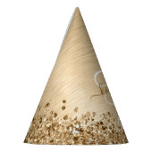 Imitate Gold Brushmetall Glitzer Print Monogram Na Partyhütchen (Links)