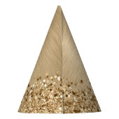 Imitate Gold Brushmetall Glitzer Print Monogram Na Partyhütchen (Rückseite)