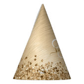 Imitate Gold Brushmetall Glitzer Print Monogram Na Partyhütchen (Links)