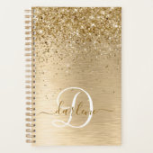 Imitate Gold Brushmetall Glitzer Print Monogram Na Planer (Vorderseite)
