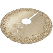 Imitate Gold Brushmetall Glitzer Print Monogram Na Polyester Weihnachtsbaumdecke (Schrägansicht)