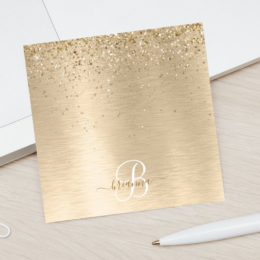 Imitate Gold Brushmetall Glitzer Print Monogram Na Post-it Klebezettel