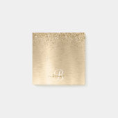 Imitate Gold Brushmetall Glitzer Print Monogram Na Post-it Klebezettel (Vorderseite)
