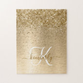 Imitate Gold Brushmetall Glitzer Print Monogram Na Puzzle (Vertikal)