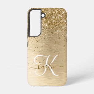 Imitate Gold Brushmetall Glitzer Print Monogram Na Samsung Galaxy Hülle