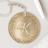 Imitate Gold Brushmetall Glitzer Print Monogram Na