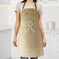 Imitate Gold Brushmetall Glitzer Print Monogram Na