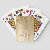 Imitate Gold Brushmetall Glitzer Print Monogram Na Spielkarten (Rückseite)