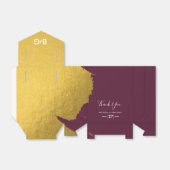 Imitate Gold Burgund, Monogram Wedding Geschenkschachtel (Ungefaltet)