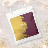 Imitate Gold Burgund, Monogram Wedding Geschenktütchen (Ausgeschnitten)