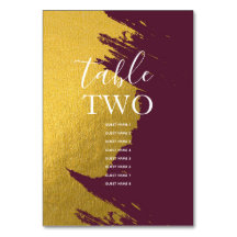 Imitate Gold Burgundy, Monogram Wedding Guest Name