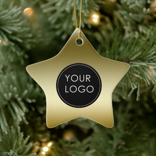 Imitate Gold Business Company Logo Star Keramik Ornament (Baum)