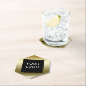 Imitate Gold Business Corporate Logo Design Untersetzer (Vor Ort)