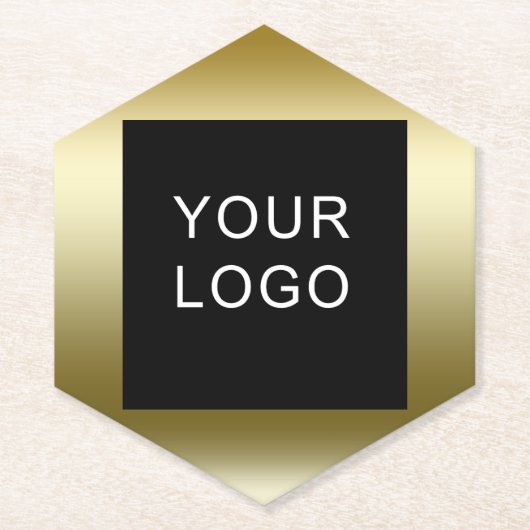 Imitate Gold Business Corporate Logo Design Untersetzer (Vorderseite)