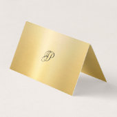 Imitate Gold Calligraphische Skripte Mit Monogramm Visitenkarten (Rückseite)