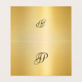 Imitate Gold Calligraphische Skripte Mit Monogramm Visitenkarten (Außenseite Aufgefaltet)