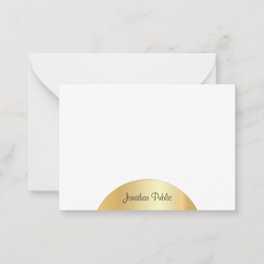 Imitate Gold Calligraphy Monogram Elegant Template Mitteilungskarte (Vorderseite)