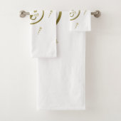 Imitate Gold Cat Face - Benutzerdefinierte Hinterg Badhandtuch Set (Insitu)
