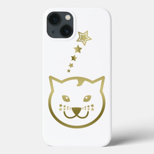 Imitate Gold Cat Face - Benutzerdefinierte Hinterg Case-Mate iPhone Hülle (Rückseite)