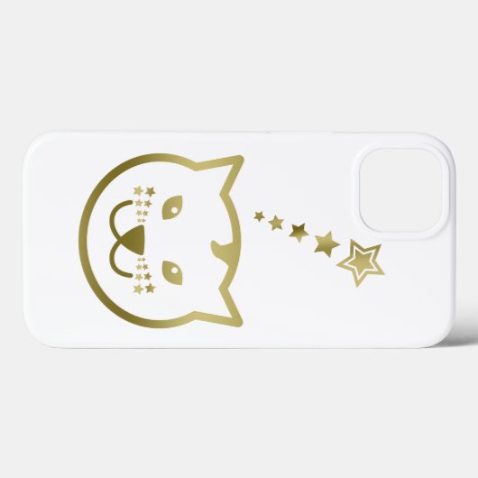 Imitate Gold Cat Face - Benutzerdefinierte Hinterg Case-Mate iPhone Hülle (Rückseite (Horizontal))