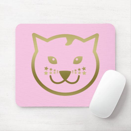 Imitate Gold Cat Face - Benutzerdefinierte Hinterg Mousepad (Mit Mouse)