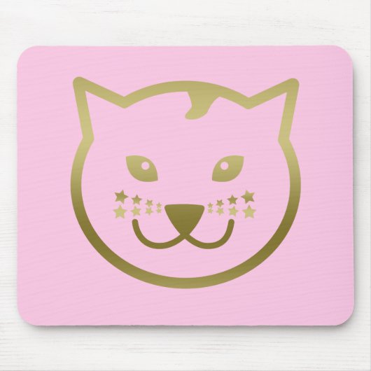 Imitate Gold Cat Face - Benutzerdefinierte Hinterg Mousepad (Vorne)
