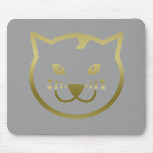 Imitate Gold Cat Face - Benutzerdefinierte Hinterg Mousepad (Vorne)
