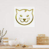 Imitate Gold Cat Face - Benutzerdefinierte Hinterg Poster (Küche)