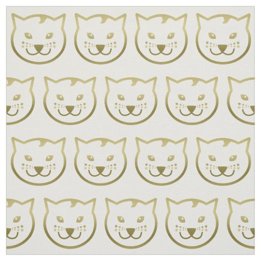 Imitate Gold Cat Face - Benutzerdefinierte Hinterg Stoff (Muster)