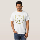 Imitate Gold Cat Face - Benutzerdefinierte Hinterg T-Shirt (Vorne ganz)