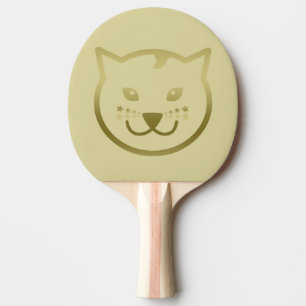 Imitate Gold Cat Face - Benutzerdefinierte Hinterg Tischtennis Schläger