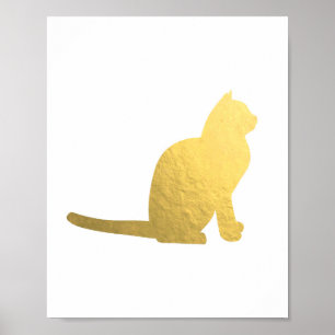 Imitate Gold Cat Illustration antike goldene Textu Poster