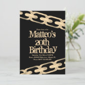 Imitate Gold Chain Block Party Hip Hop Einladung (Stehend Vorderseite)