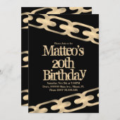 Imitate Gold Chain Block Party Hip Hop Einladung (Vorne/Hinten)