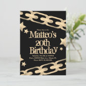 Imitate Gold Chain Block Party Hip Hop Star Einladung (Stehend Vorderseite)