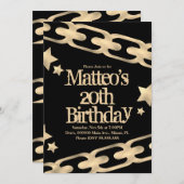 Imitate Gold Chain Block Party Hip Hop Star Einladung (Vorne/Hinten)