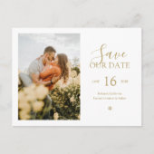 Imitate Gold | Chic Minimal Save the Date Foto Postkarte (Vorderseite)