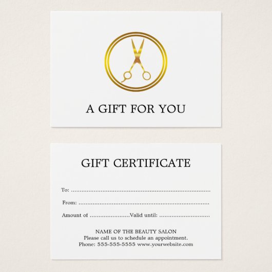 Imitate Gold Circle Scissor Minimal Elegante (Vorne & Hinten)